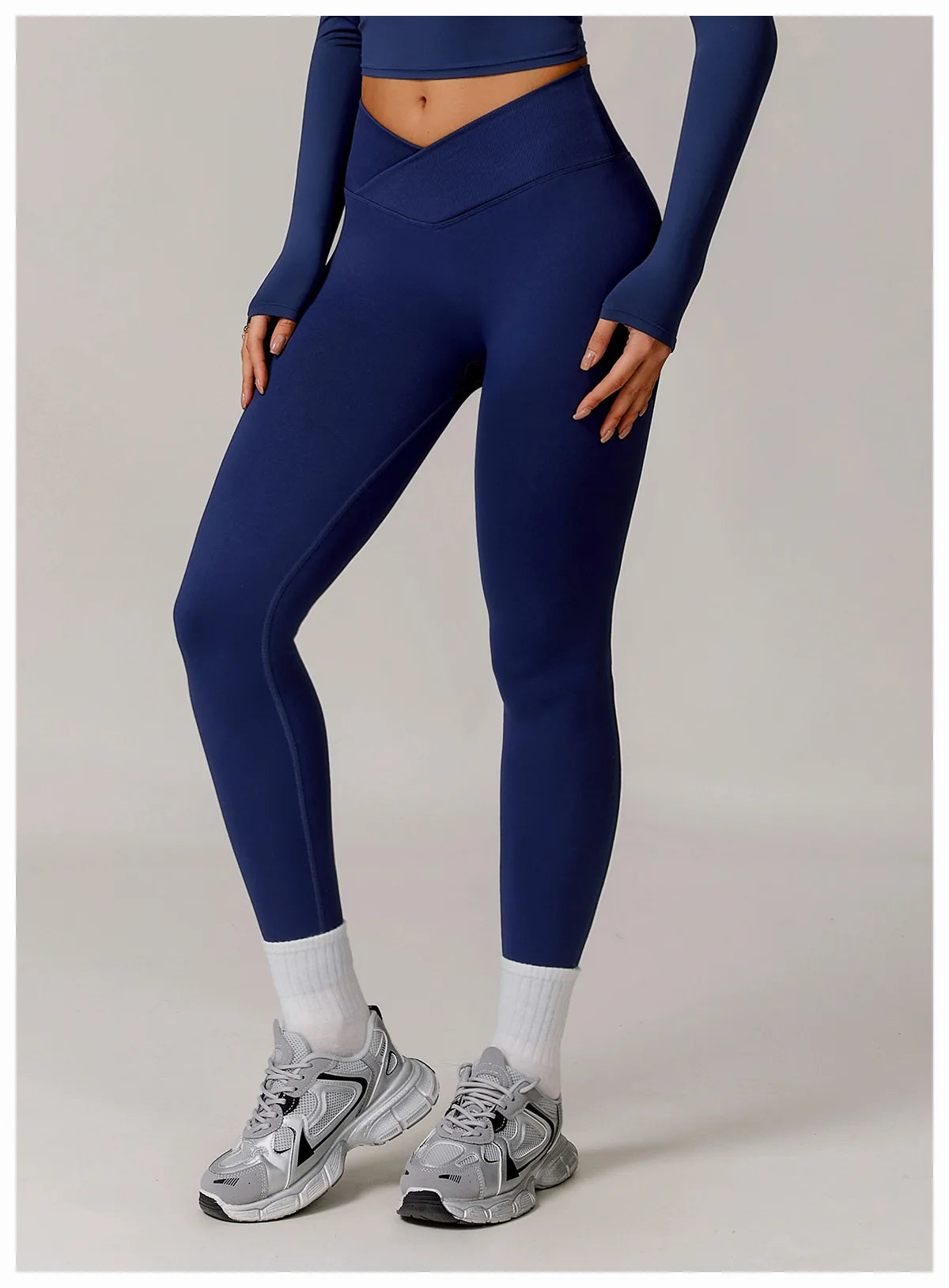Seamless Yoga Leggings Women Fitness Leggings Running Cycling Pants Cross Waist Head Sports Legging High Waist Workout Gym Tight