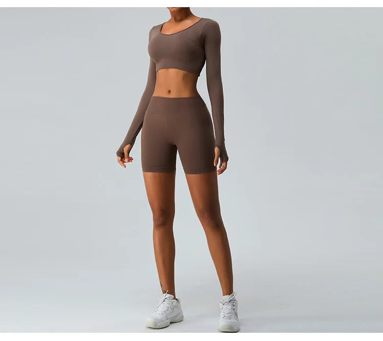 Seamless V Back Yoga Shorts Women Sportwear Fitness Tights Elastic Scrunch Gym Cycling Push Up Running Workout High Waist Shorts