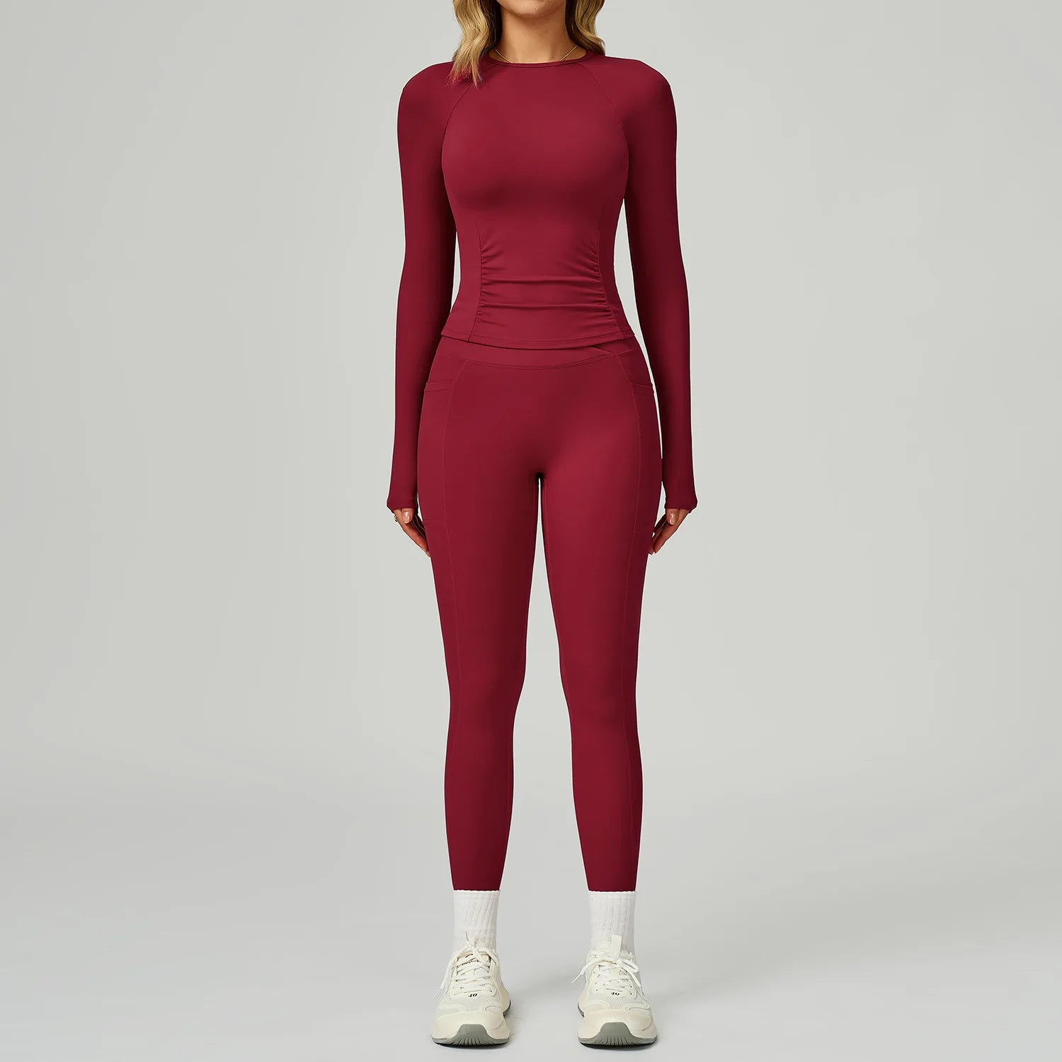 2 Pieces Yoga Suit Women Sports Set Quick-Drying Gym Set Women Tracksuit Running Workout Long Sleeve Sports Yoga Clothing