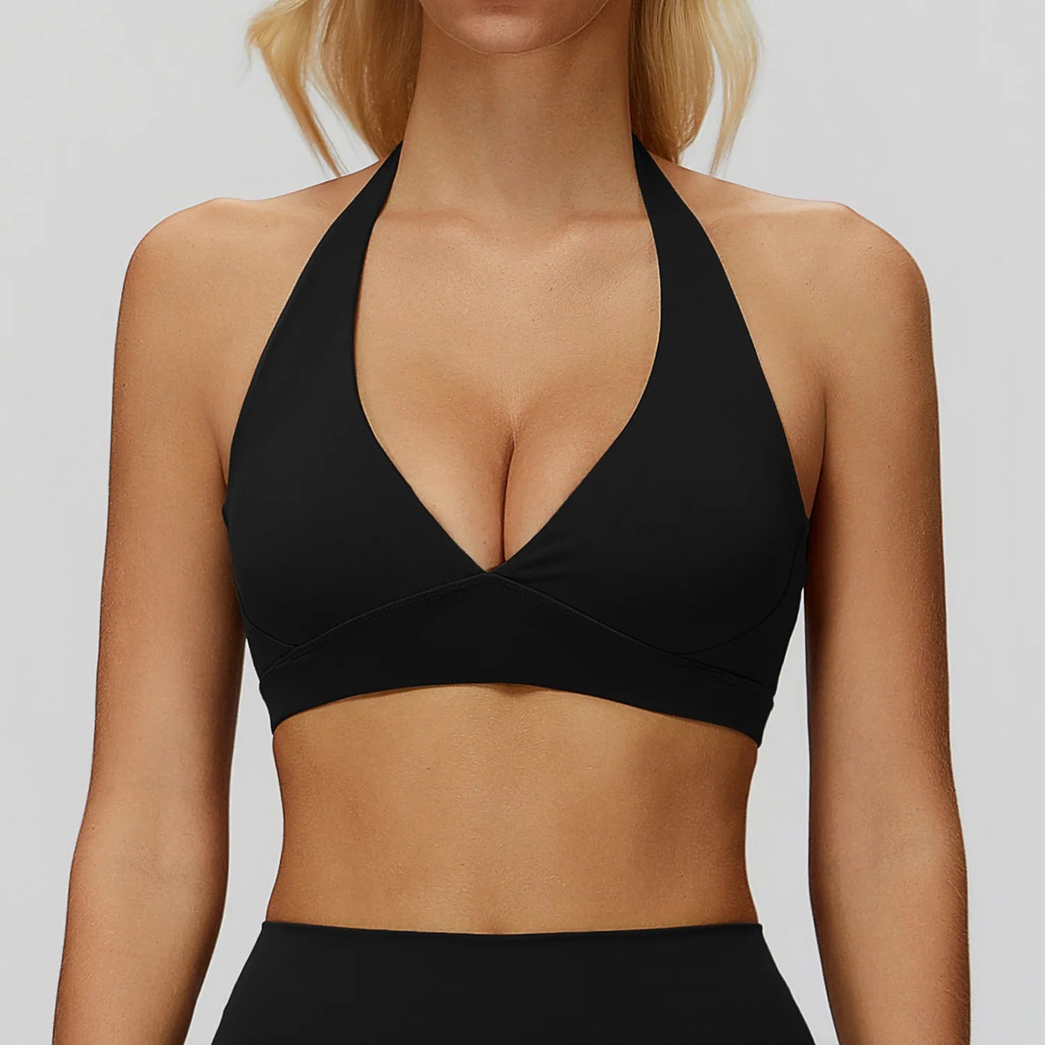 Women Impact Sports Bra Seamless Halter Top High Support Push-up Open Back Gym wear Fitness Push Up Yoga Bra Workout Underwear