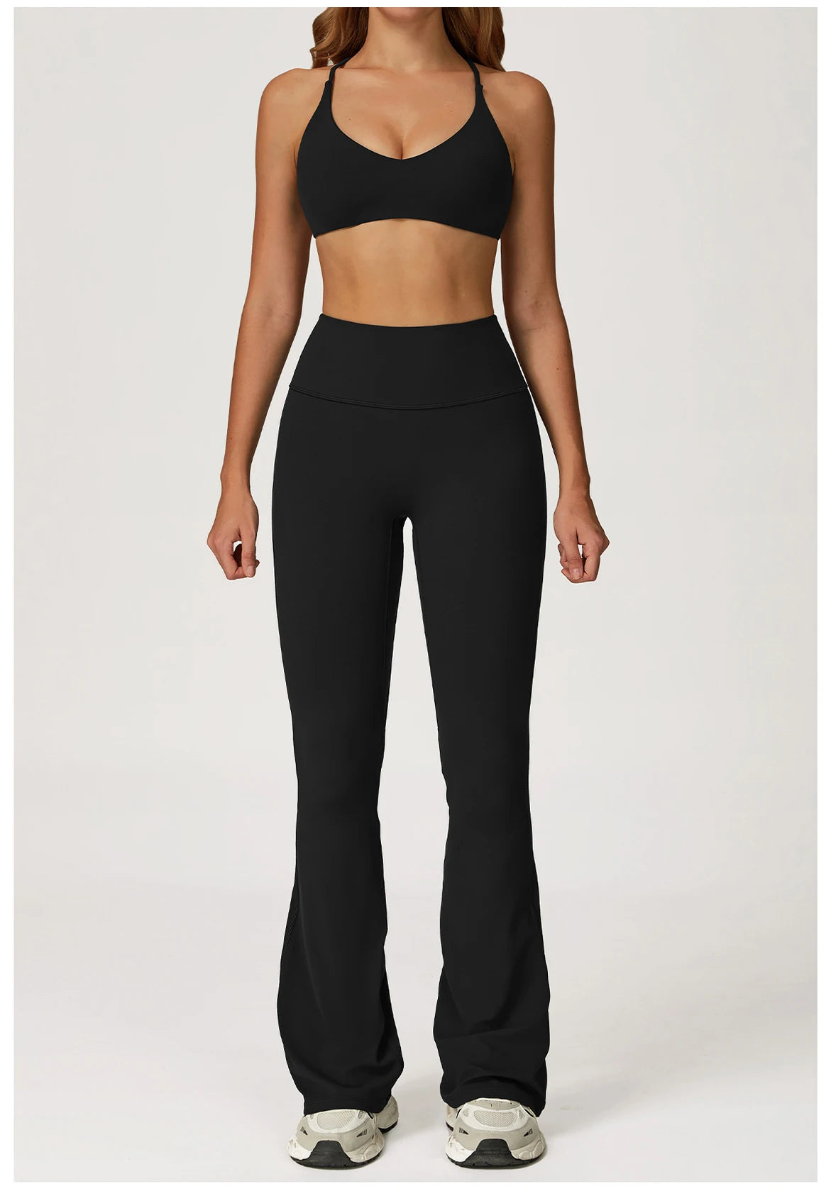 Women Yoga Set 2PCS Sportswear Push Up Workout Clothes Athletic Wear Gym Legging Fitness Bra Crop Top Long Sleeve Sports Suits