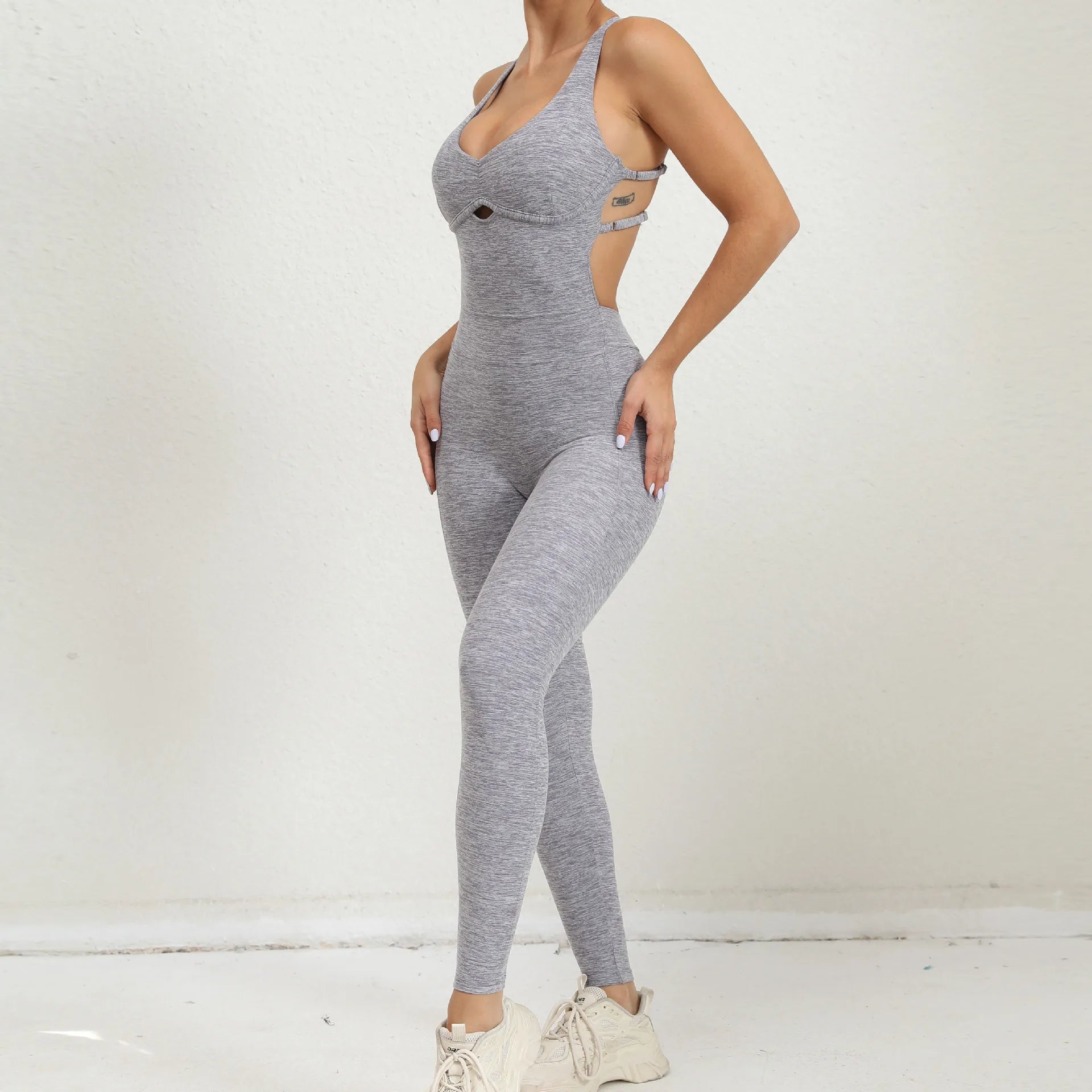 Yoga Set Jumpsuits Women Tracksuit Ribbed One Piece Fitness Rompers Sleeveless Backless Sportswear Gym Set Workout Clothes