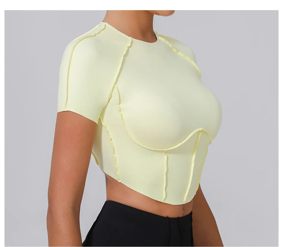 Women Yoga Top Line Sport T Shirts Fitness Clothes Short Sleeve Push Up Yoga Shirt Gym Top Running Active Wear Workout Sport Top