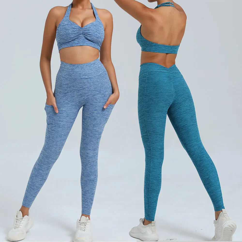 Fitness Suit Women Tracksuit Yoga Set Sportswear Workout Clothes Sports Bra High Waist Leggings Gym Clothing Sports Suits