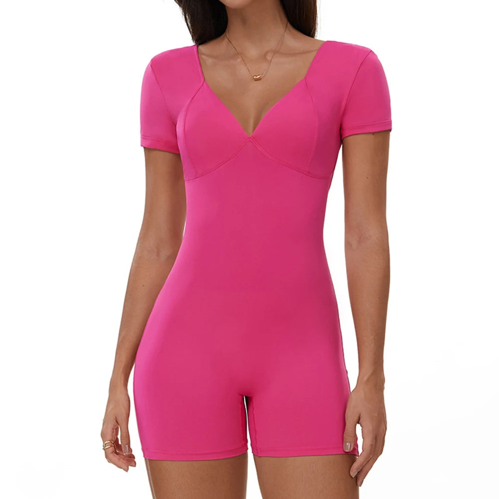 Yoga Jumpsuit Sexy Back V Rompers Gym Set Women Training Yoga Suit Sportswear Women Sports Jumpsuit Fitness Workout Bodysuits