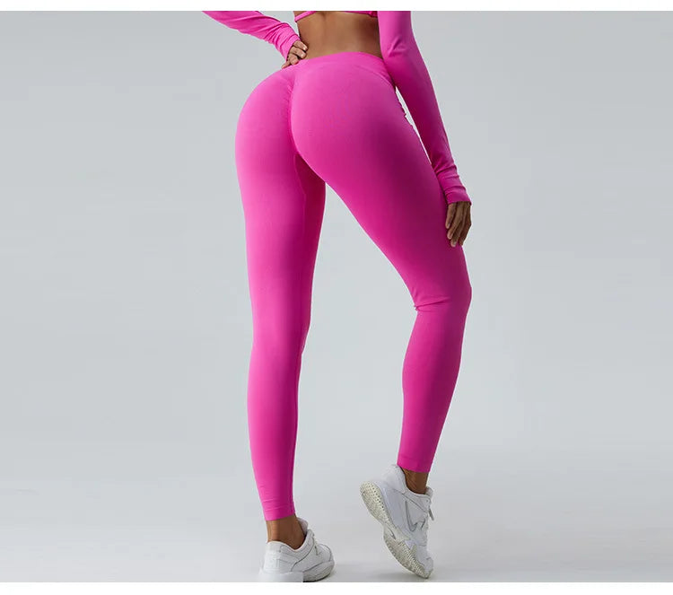 Seamless Push Up Sport Back V Butt Scrunch Leggings Women Workout Gym Clothing Women Training Tights Fitness Yoga Pants Leggings