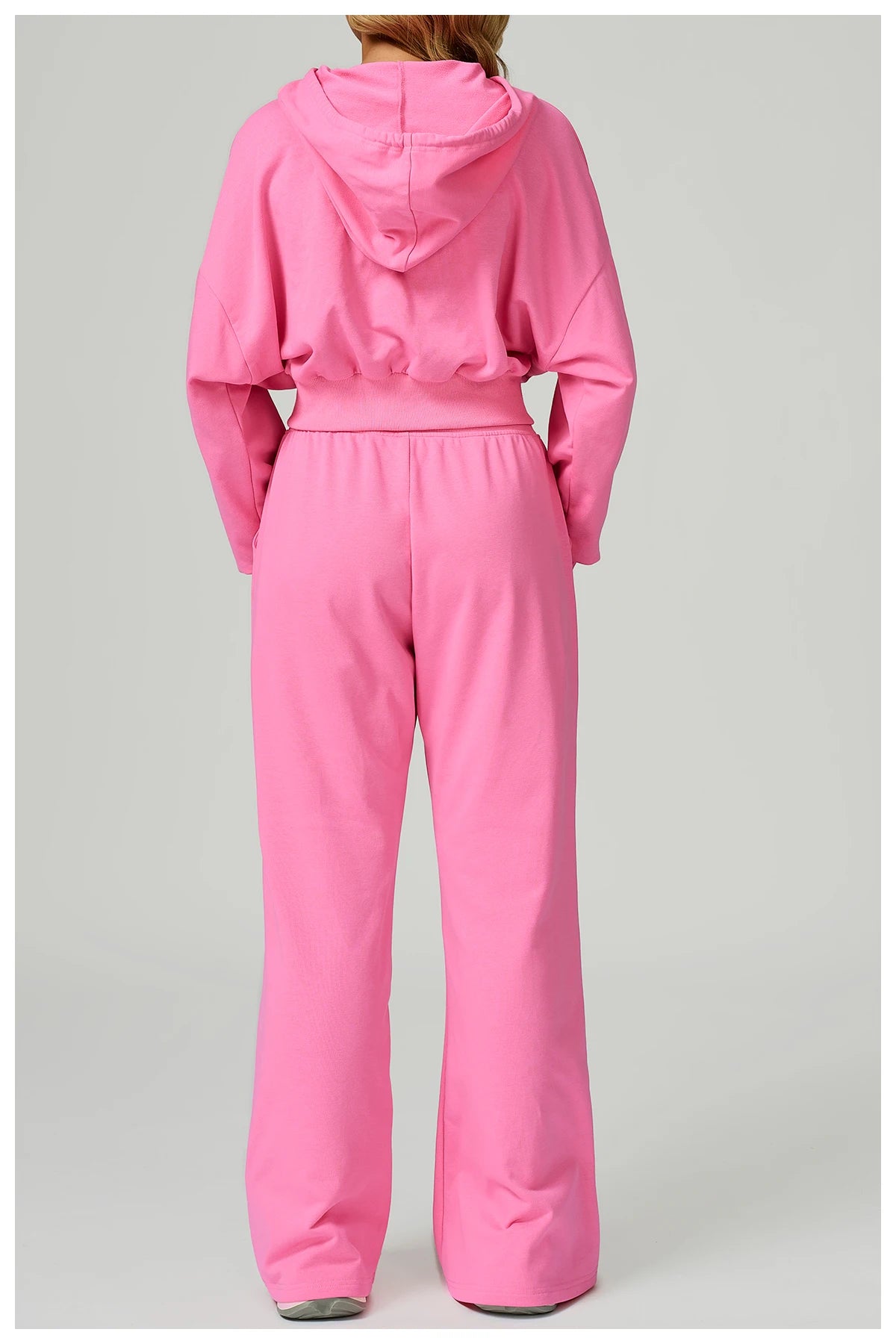 New Winter Zipper Sports Suit 2 Pieces Hooded Casual Loose Sweatshirt Long Sleeved Outdoor Running Suit Sportswear for Women