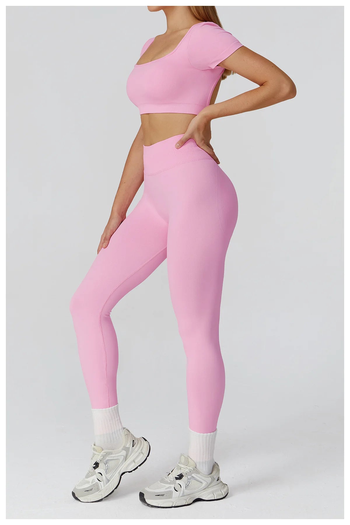 Seamless Women Yoga Top Backless Sport T Shirts Fitness Clothes Short Sleeve Yoga Shirt Gym Top Running Active Wear Sport Top
