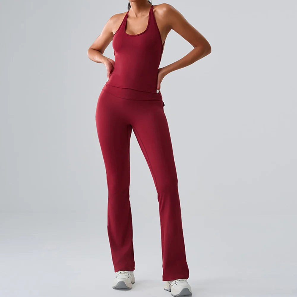 Women's Tracksuit 2 Pieces Yoga Set Workout Clothes Sportswear Gym Clothing High Waist Leggings Fitness Sports Suits Activewear