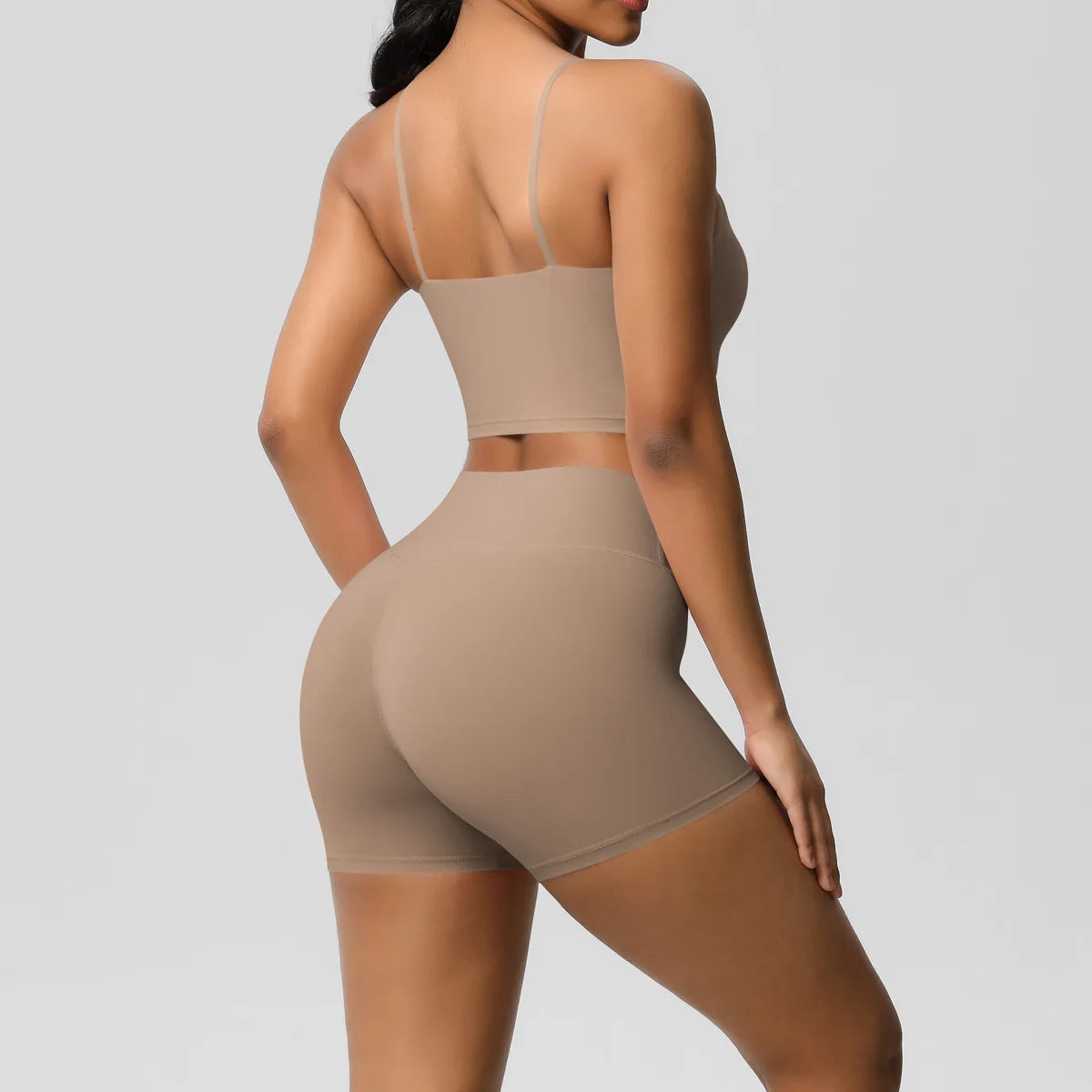 Yoga Sport Set Women Seamless Crop Top Bra Shorts Yoga Set Comfort Elastic Sportsuit Workout Outfit Fitness Gym Clothes