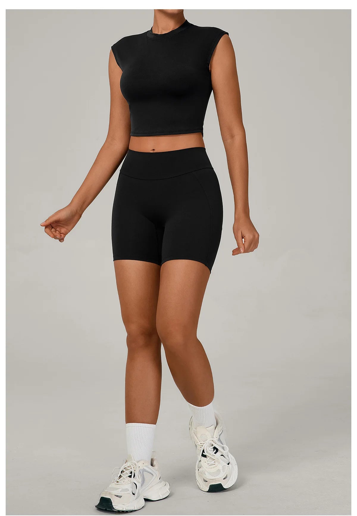 Yoga Sets Workout Sets Women Tracksuit 2 Pieces Gym Suits Yoga Short Sleeves High Waist Shorts Outfits Running Fitness Clothes