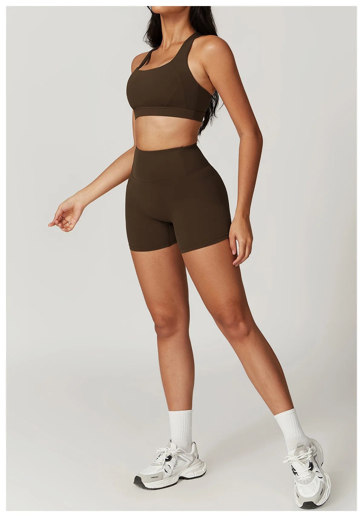 2PCS Women's Tracksuit Athletic Wear Yoga Set Workout Shorts Sportswear Gym Clothing High Waist Leggings Fitness Bra Sports Suit