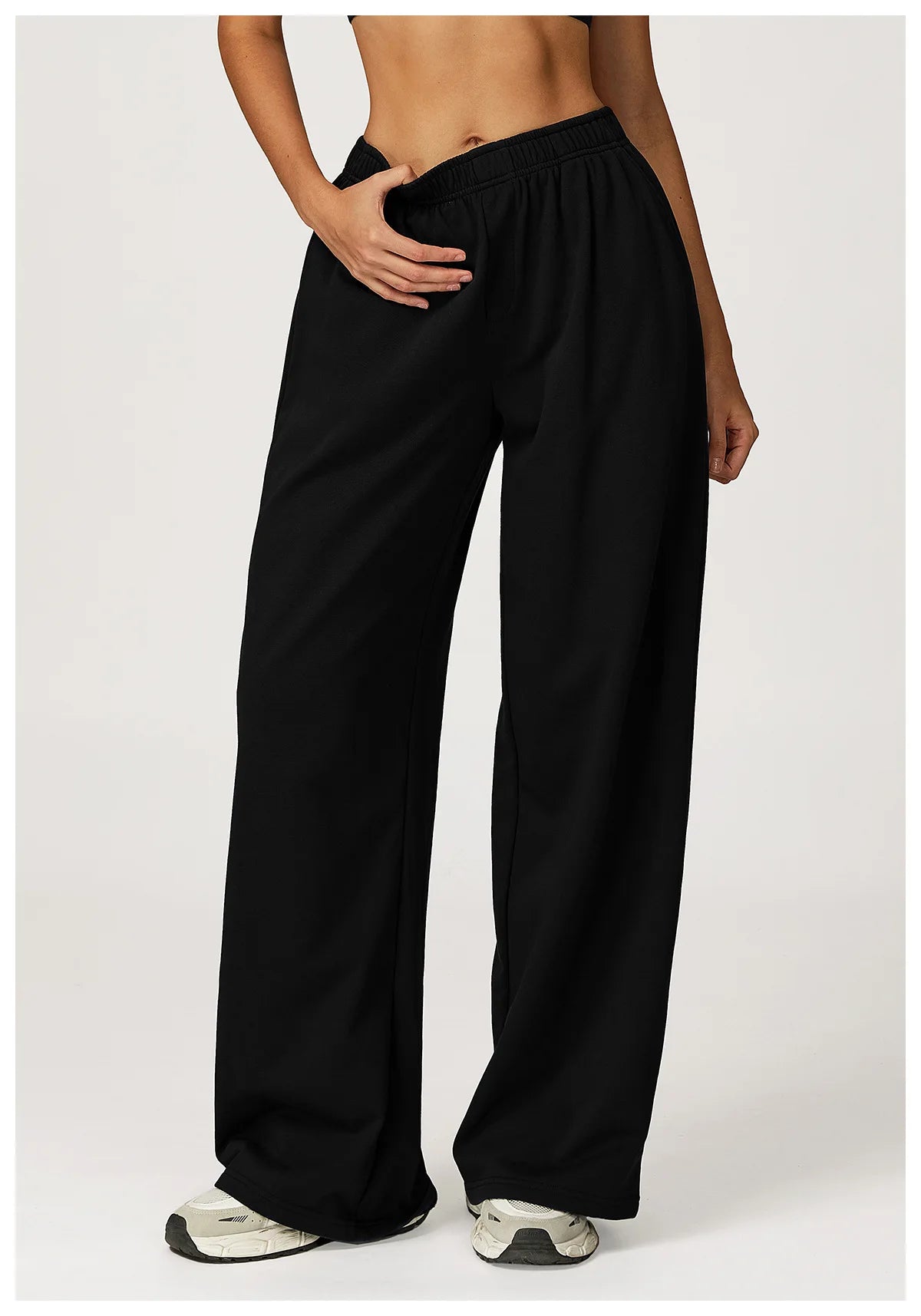 Winter High Waisted Long Sweatpants Women's Yoga Pants Wide Leg Straight Leg Loose Pants Outdoor Running Sports Sweatpants