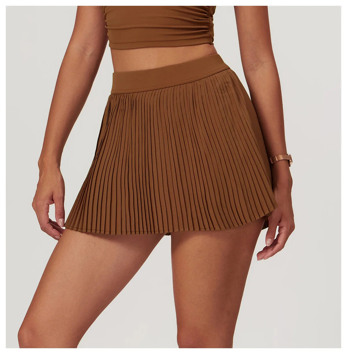 Women Pleated Sports Tennis Skirts Women High Waist Yoga Fitness Short Skirt With Pockets Gym Golf Loose Mini Skirt With Pockets