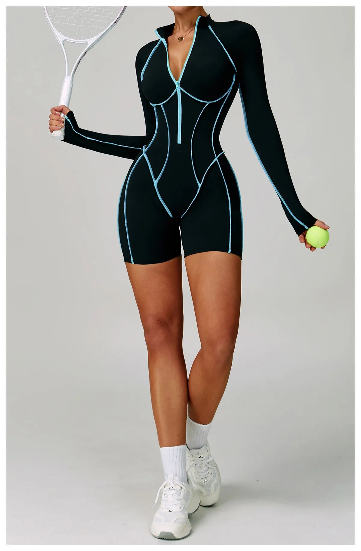 Zipper Rompers Women's Gym Jumpsuit Fitness Suit Short Sets Sports Overalls for Woman Tracksuit Yoga Clothing Workout Sportswear