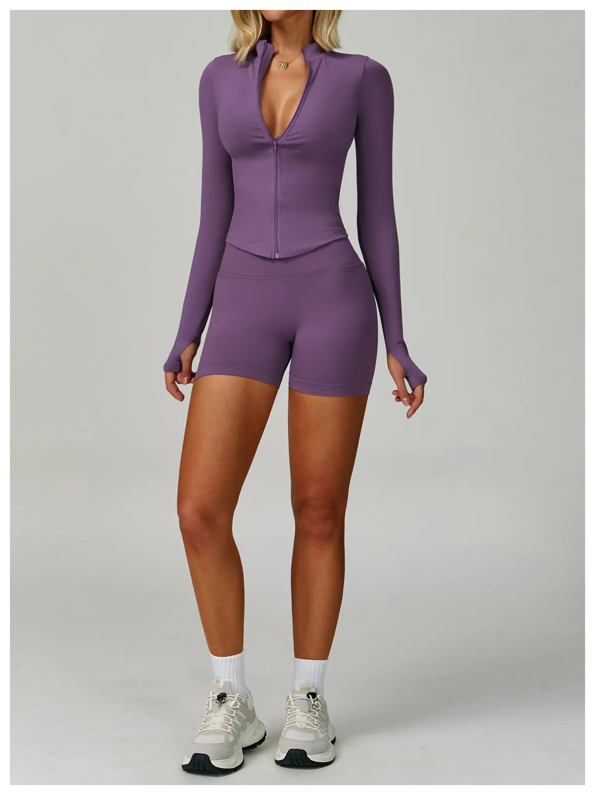 Seamless Outdoor Sports Long Sleeved Women Yoga Coat Quick Dry Zipper Cardigan Stand Up Collar Jacket Running Fitness Jacket Top