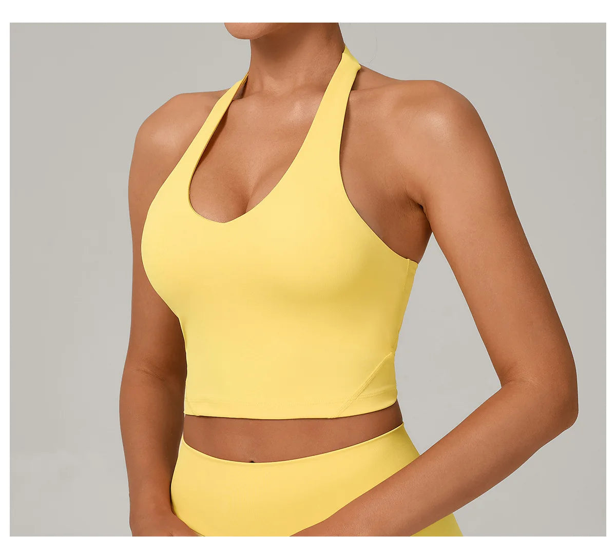 Sexy Impact Sports Bra Women Halter Top High Support Push-up Open Back Gym Bra Shockproof Running Fitness Yoga Workout Underwear