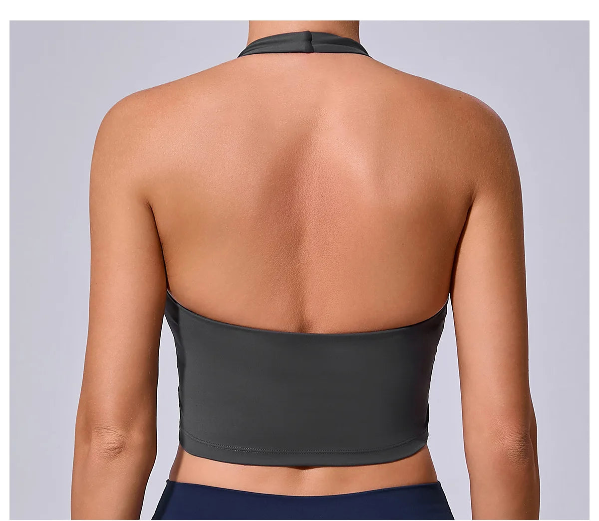 Women Hanging Neck Yoga Sports Bra Breathable Shock Proof Gym Workout Fitness Push Up Top Yoga Running Sportswear Vest Bra