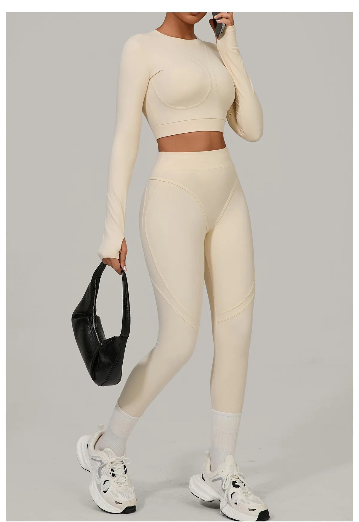 Women Tracksuit 2PCS Yoga Suit Sports Set Women Quick-Drying Gym Set Running Workout Long Sleeve Sports Shirt Yoga Clothing