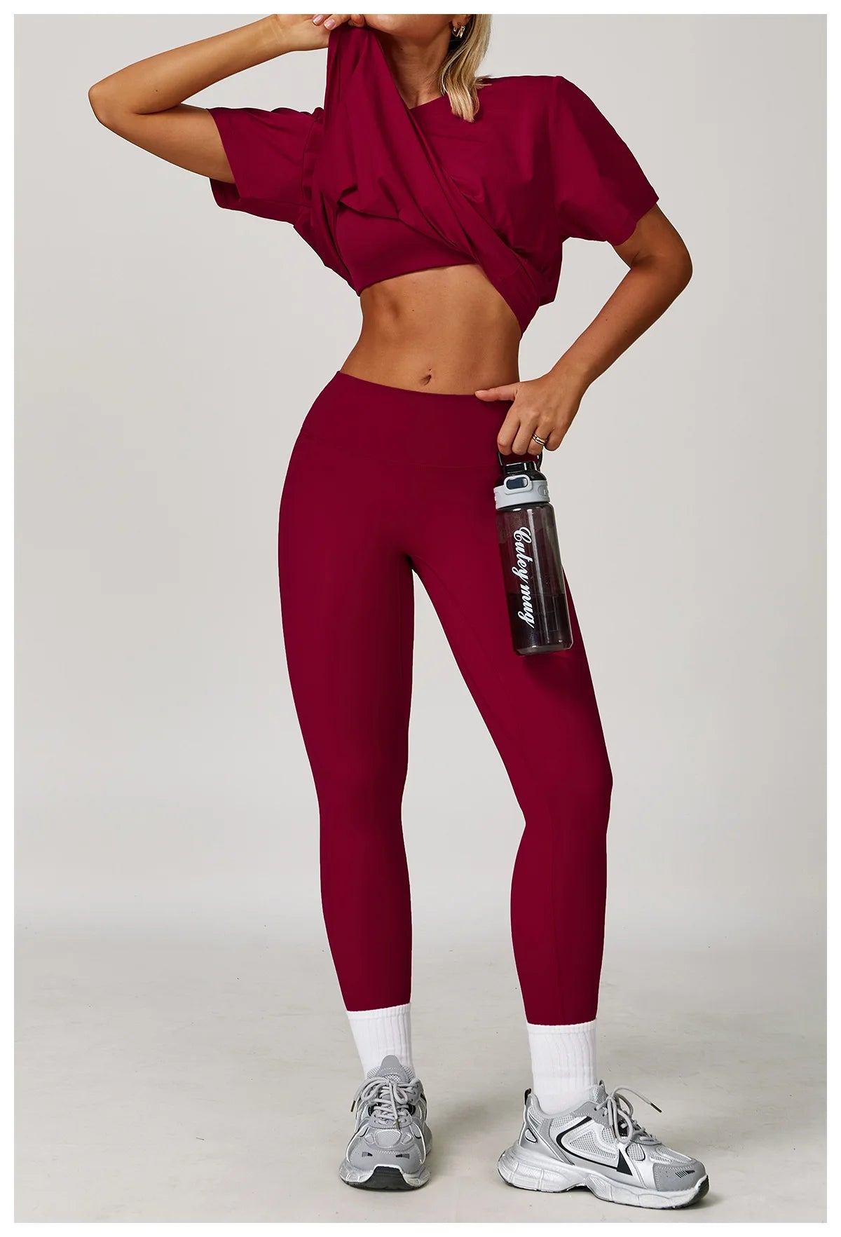 Loose Yoga Shirts Women Top Quick Dry Running Top Tights Push Up Workout Gym Clothes Female Short Sleeve Fitness Sports T-Shirts