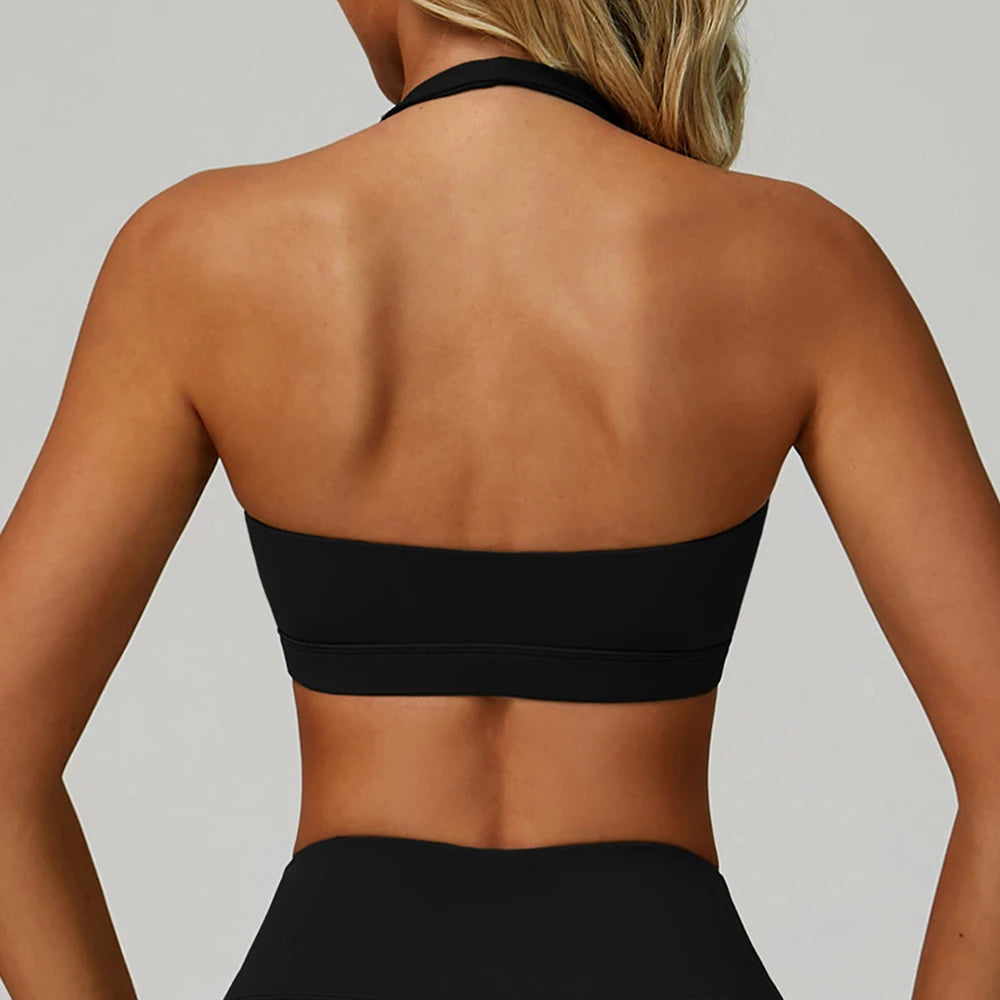 Women Fitness Yoga Bras Race Back Sports Underwear Hanging Neck Bra Women Breathable Underwear For Women Gym High Strength Top