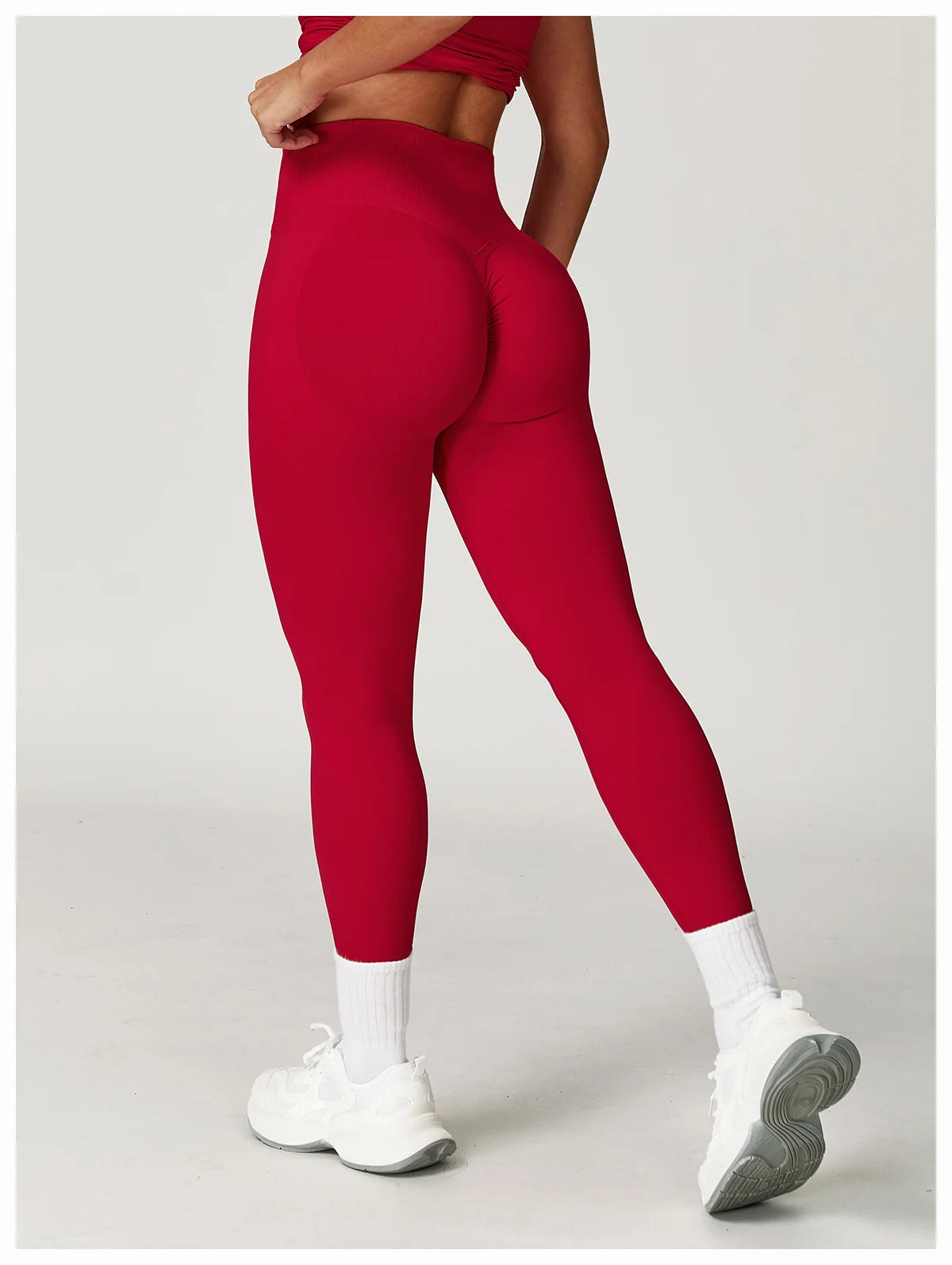 Seamless Yoga Leggings Women Fitness Leggings Running Cycling Pants Cross Waist Head Sports Legging High Waist Workout Gym Tight