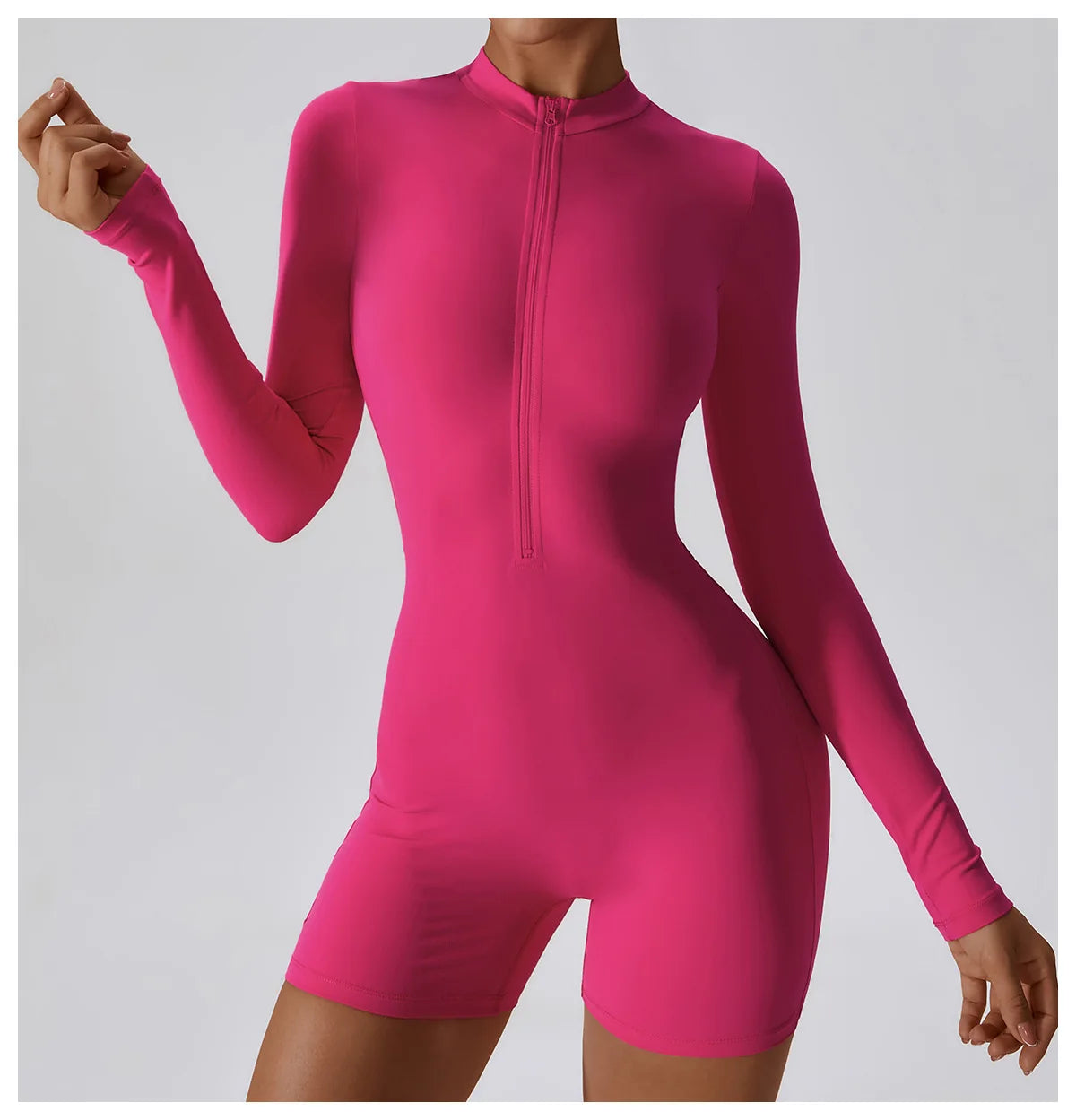 Zipper Long Sleeve Jumpsuits Women's Workout Tracksuit Sportswear Yoga Set Dance Fitness Bodysuit Sexy Gym Clothes Yoga Suit