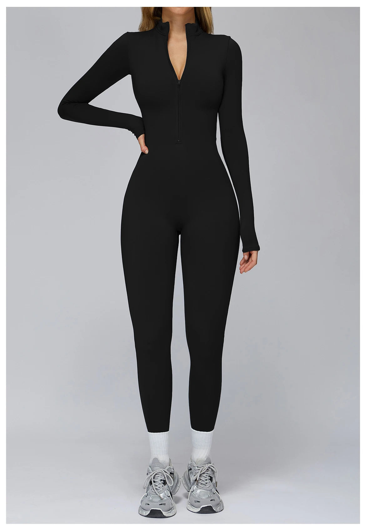 Winter Fleece Jumpsuit Women Tracksuit Yoga Set Zipper Rompers Long Sleeved Fitness Sports Bodysuit Gym Push Up Workout Clothes