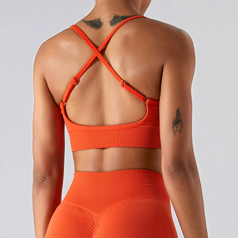 Women Sexy Cross Sports Bra Yoga Gym Top Women Workout Running Yoga Bra Stretch Women Sports Underwear Fitness Workout Tank Top