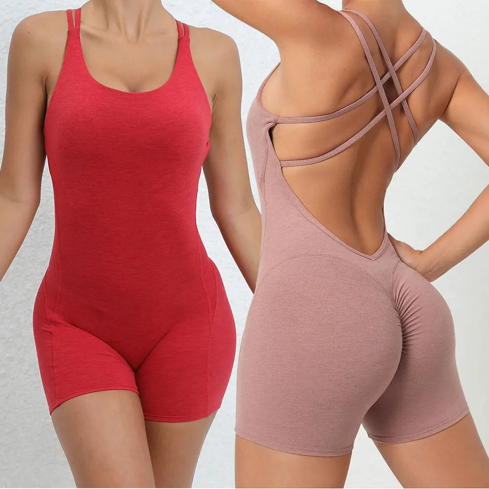 Yoga Jumpsuit Gym Clothes Women Tracksuit Fitness Clothing Rompers Sport Set Sportswear Push Up Workout Sets Bodysuits