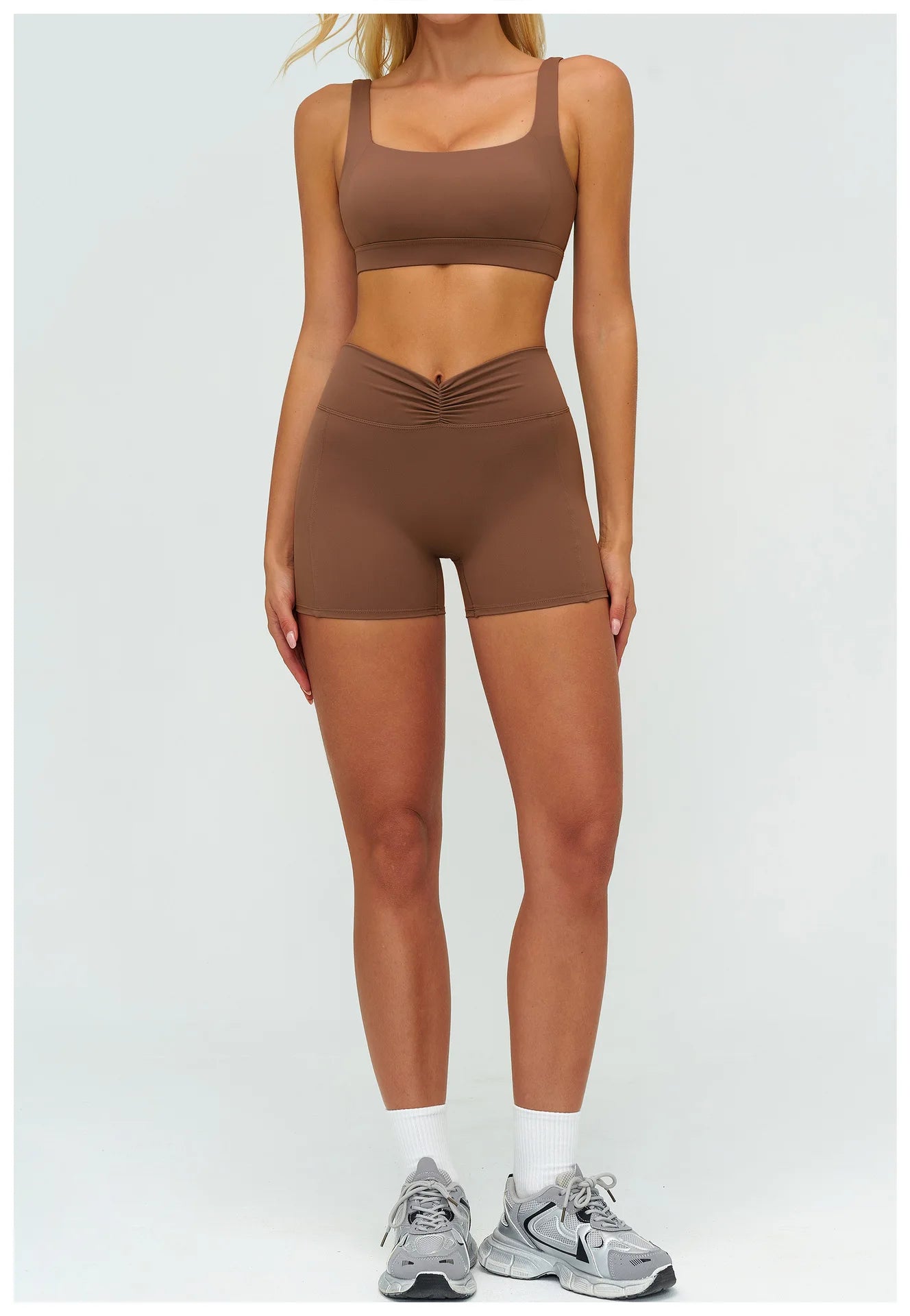 2PCS Yoga Set Women's Tracksuit Fitness Suit Sportswear Workout Sports Bra High Waist Leggings Gym Clothing Sports Shorts Suit