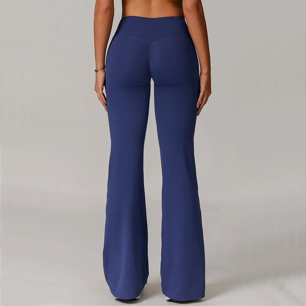 Gym Leggings Women Bell-bottoms Yoga Pants Sexy High Waist Lifting Leggings Pants Women Sports Clothing Fitness Wide Leg Pants