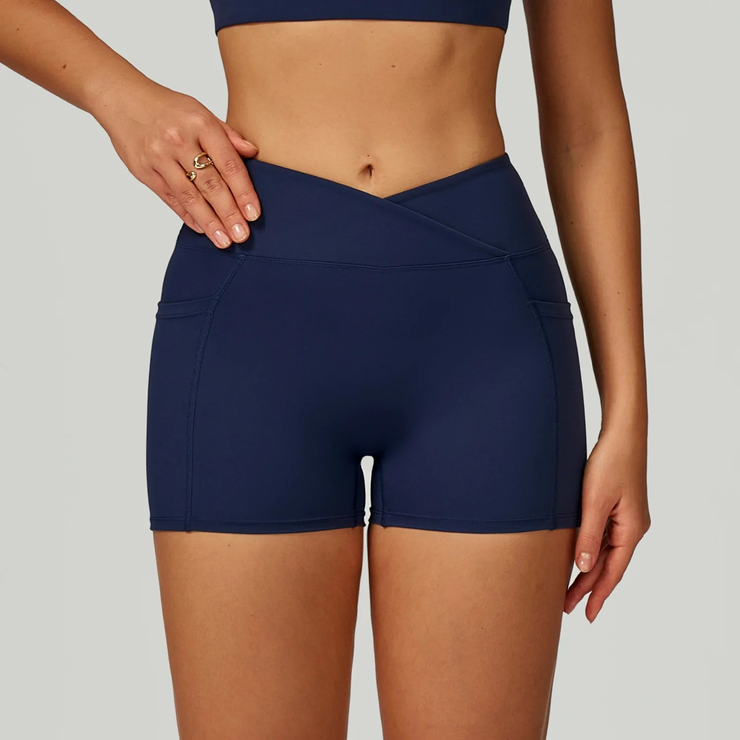 Cross Waist Head Yoga Shorts High Waist Workout Fitness Lift Butt Fitness Tights Gym Running Body Shaper Pants Casual Sportswear