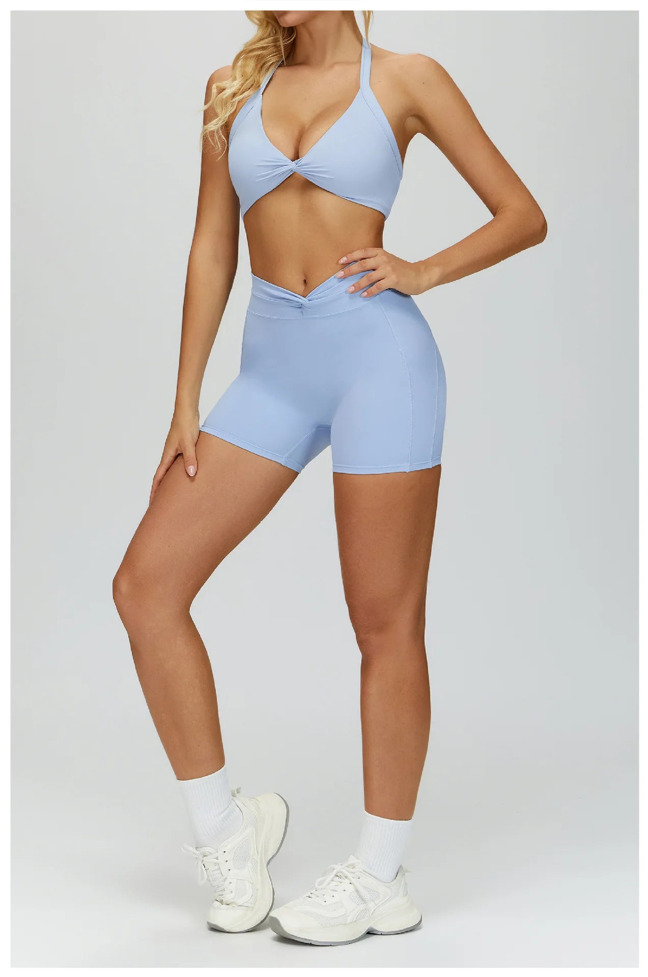 2 PCS Women Tracksuit Yoga Set Sexy Sport Bra High Waist Sports Shorts Gym Outfits Fitness Short Sleeves Workout Suit Sporstwear