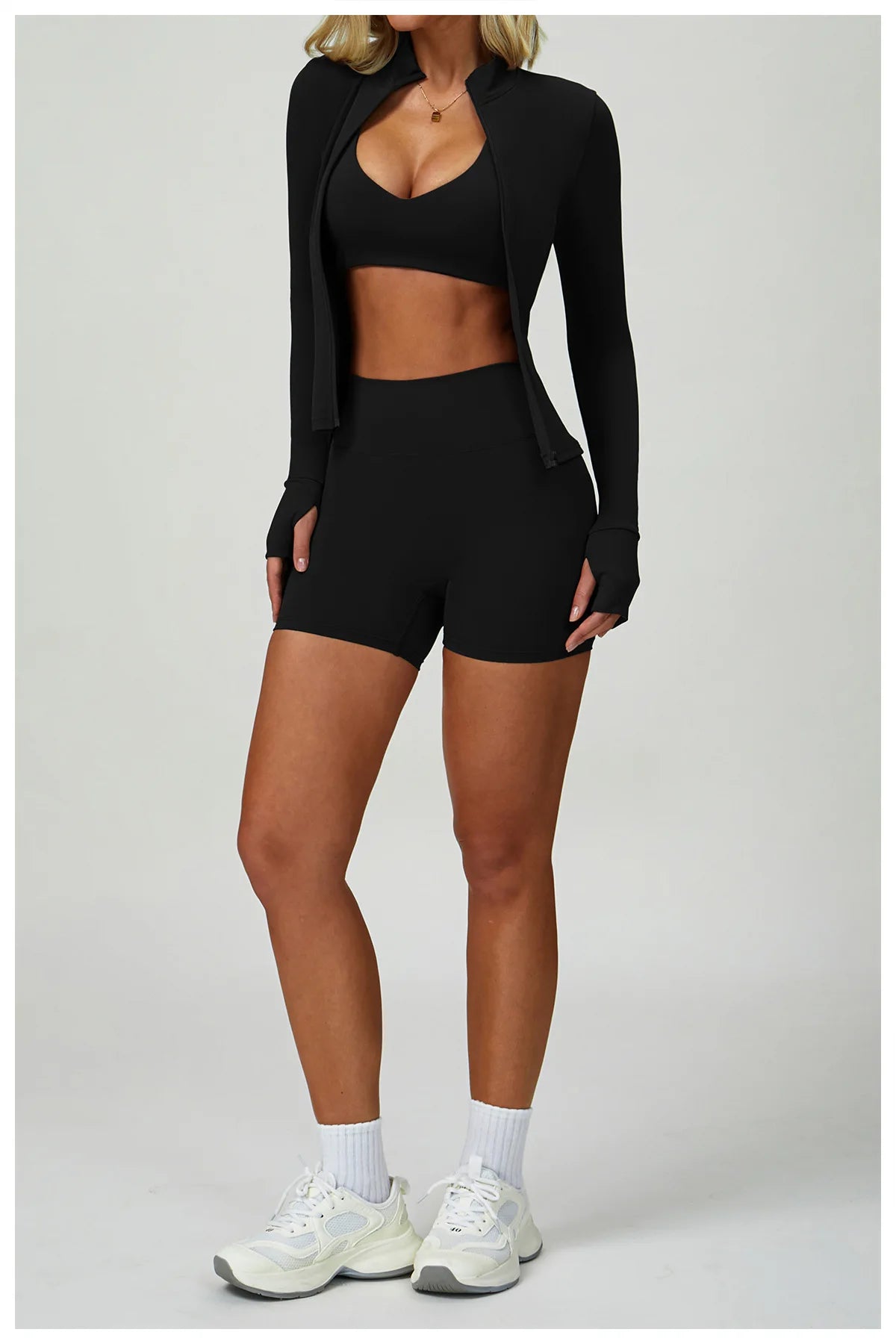 2/3PCS Women's Tracksuit Yoga Set Push Up Workout Sportswear Gym Clothing High Waist Leggings Fitness Long Sleeved Sports Suits