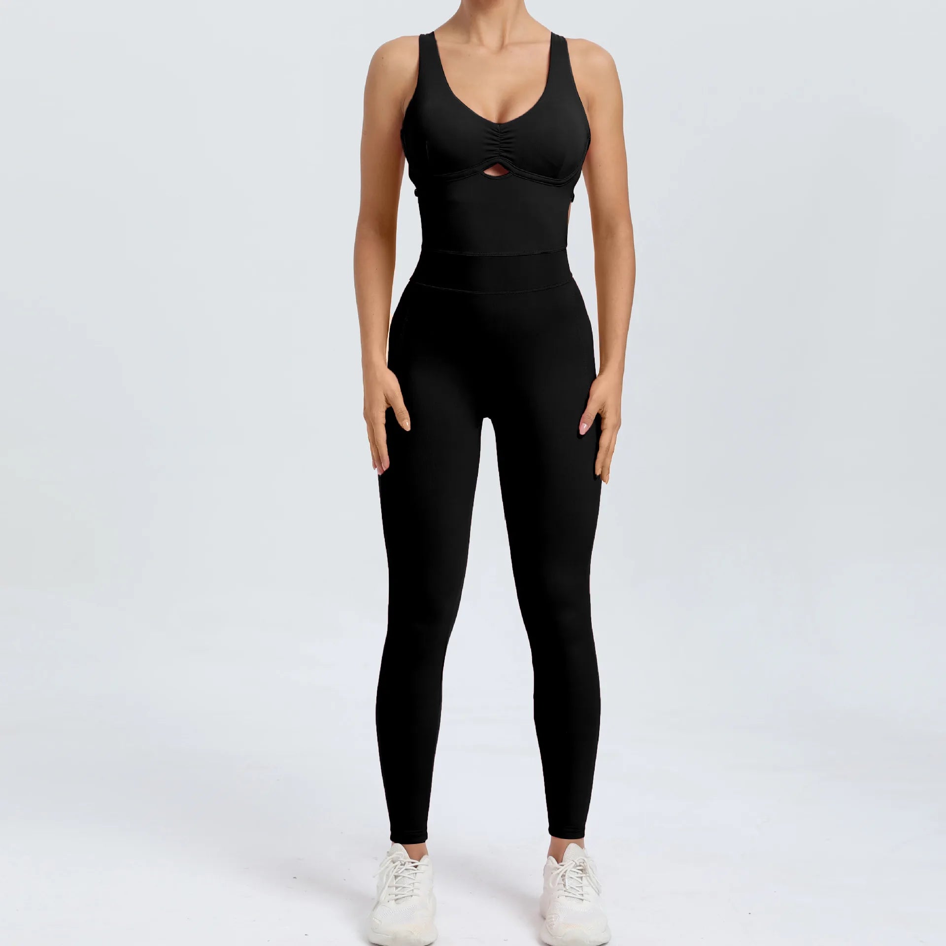 Yoga Set Jumpsuits Women Tracksuit Ribbed One Piece Fitness Rompers Sleeveless Backless Sportswear Gym Set Workout Clothes