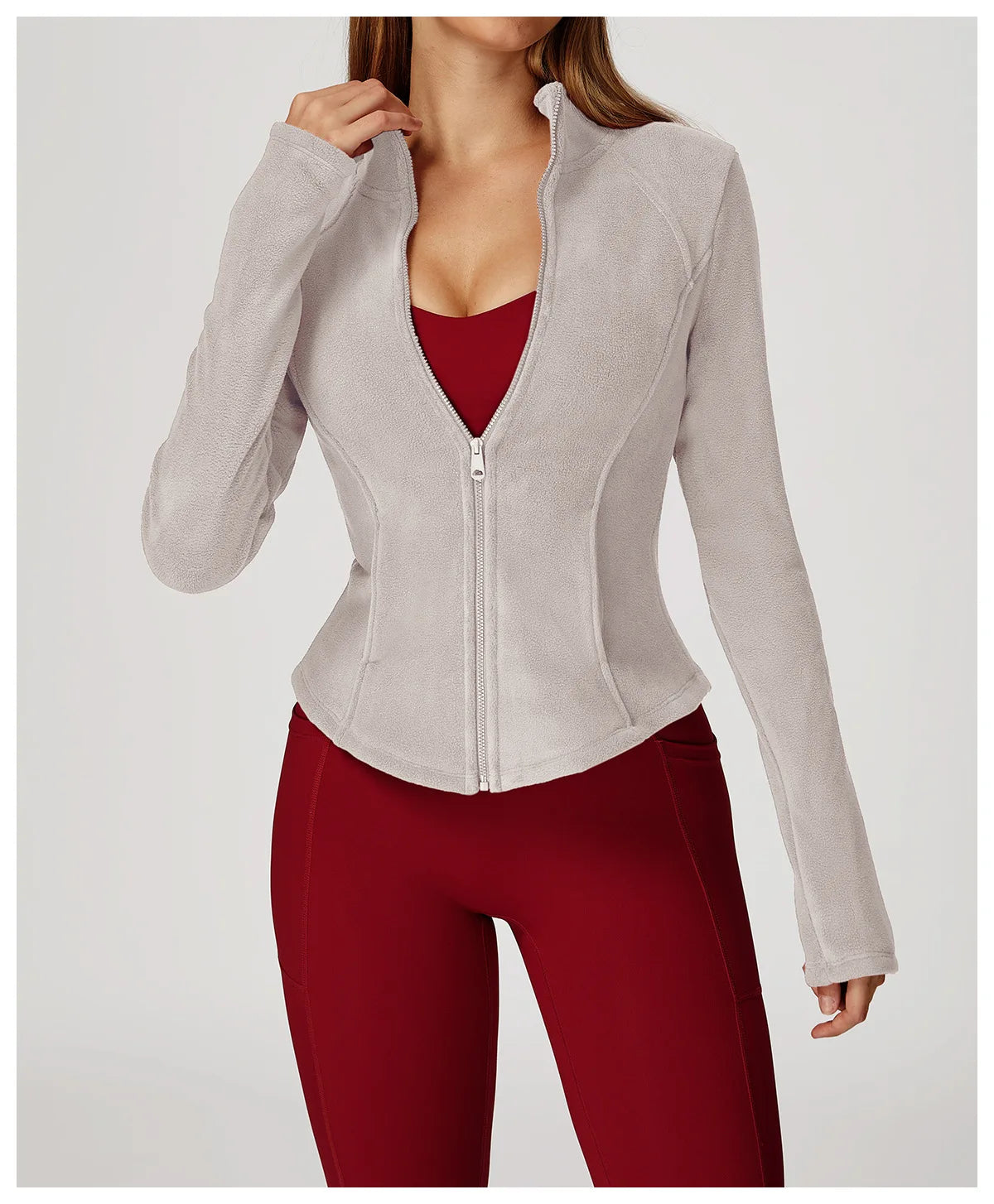 Winter Fleece Jacket for Women Yoga Long Sleeved Lamb Fleece Jacket Fleece Outdoor Top Thickened Warm Jacket for Women Top