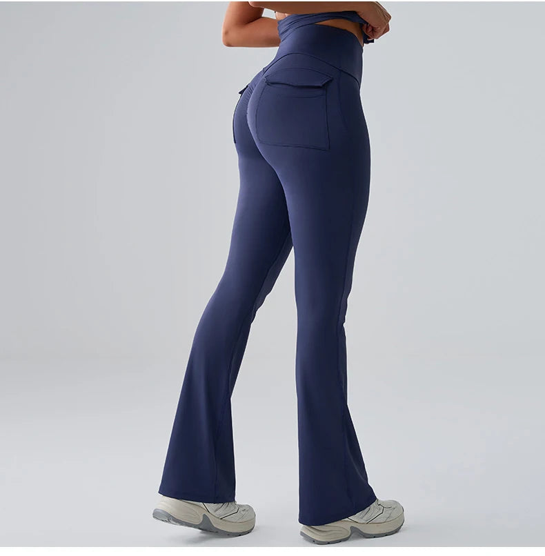 Yoga Pants Sport Leggings Women Flared Yoga Pants High Waist Wide Leg Pants Push Up Woman Tight Fitness Workout Gym Bell-bottoms