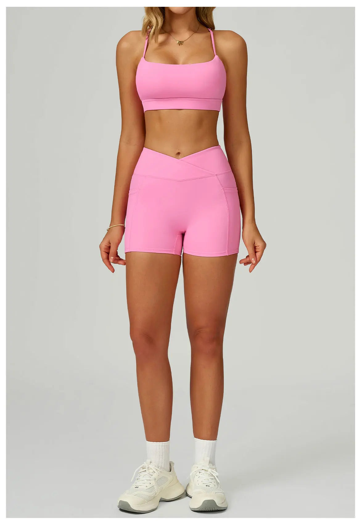 Yoga Suit 2PCS Women Tracksuit Sports Bra High Waist Leggings Shorts Outfit Gym Set Fitness Workout Clothes Push Up Sportswear