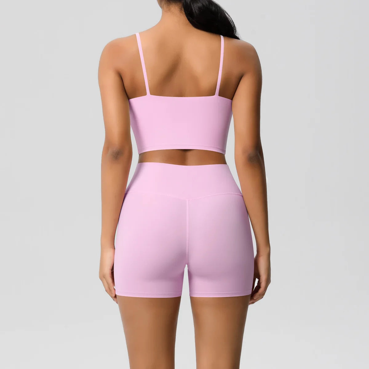 Yoga Sport Set Women Seamless Crop Top Bra Shorts Yoga Set Comfort Elastic Sportsuit Workout Outfit Fitness Gym Clothes