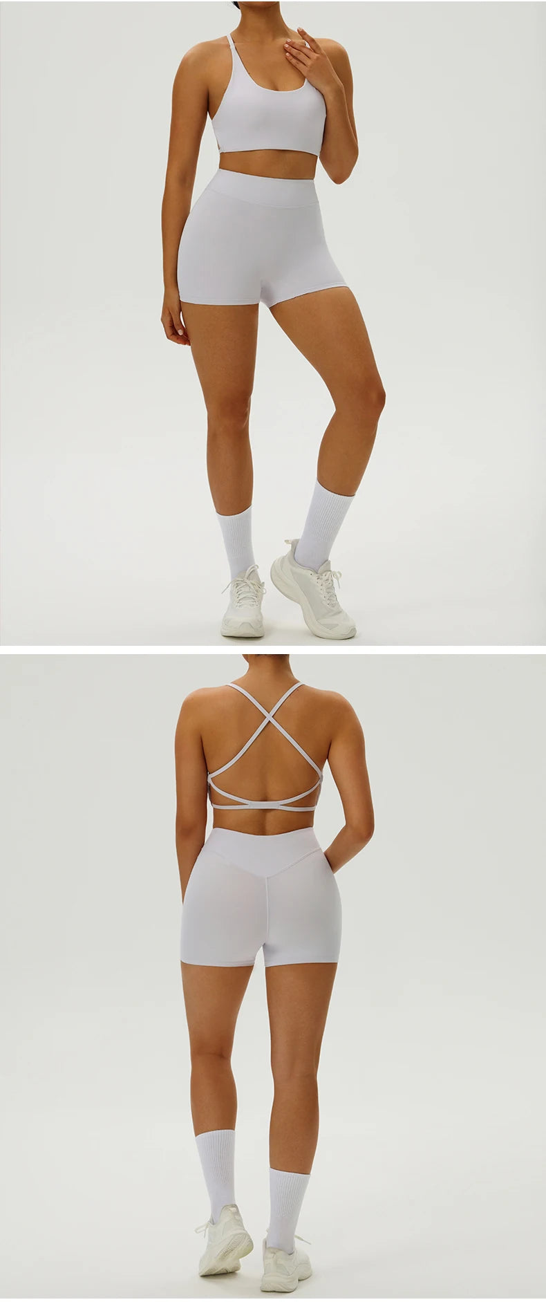 Yoga Clothes Set 2 Piece Gym Set Sportswear Women Cross Back Bra Top High Waist Leggings Fitness Suit Running Workout Tracksuit