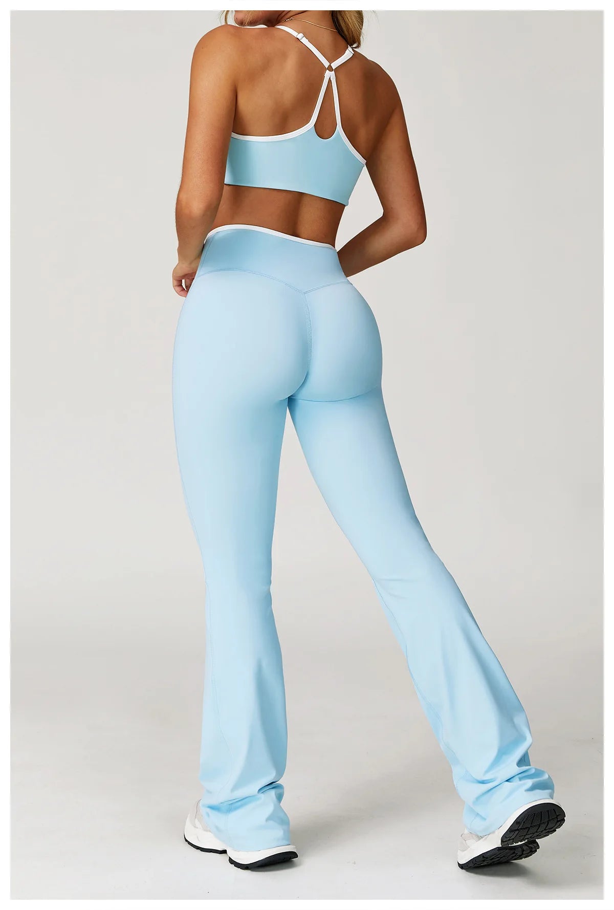 Women's Clothes Yoga Set 2 Pieces Workout Tracksuit Sportswear Gym Clothing High Waist Bell-bottoms Sexy Fitness Bta Sports Suit