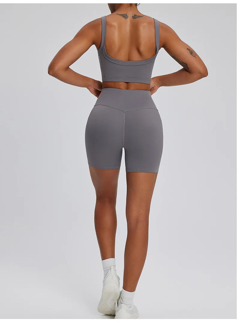 2PCS Yoga Suit Gym Set Women Clothes Running Tracksuit Workout Long Sleeve High Waist Bell-bottoms Sports Shirt Yoga Clothing