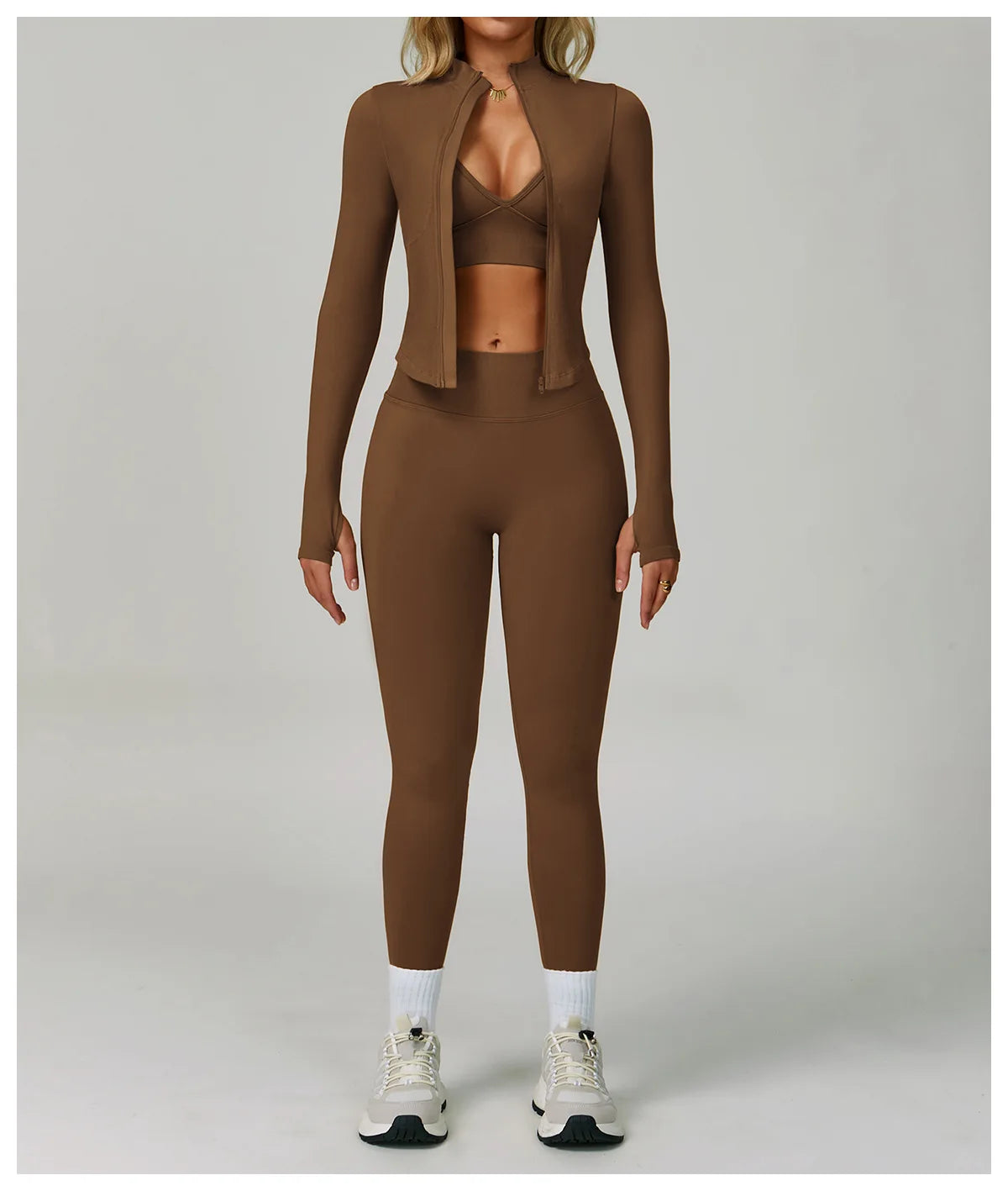 2/3PCS Yoga Suit Sports Set Women Tracksuit Gym Set Seamless Running Workout Set Push Up Long Sleeve Sports Jacket Yoga Clothing