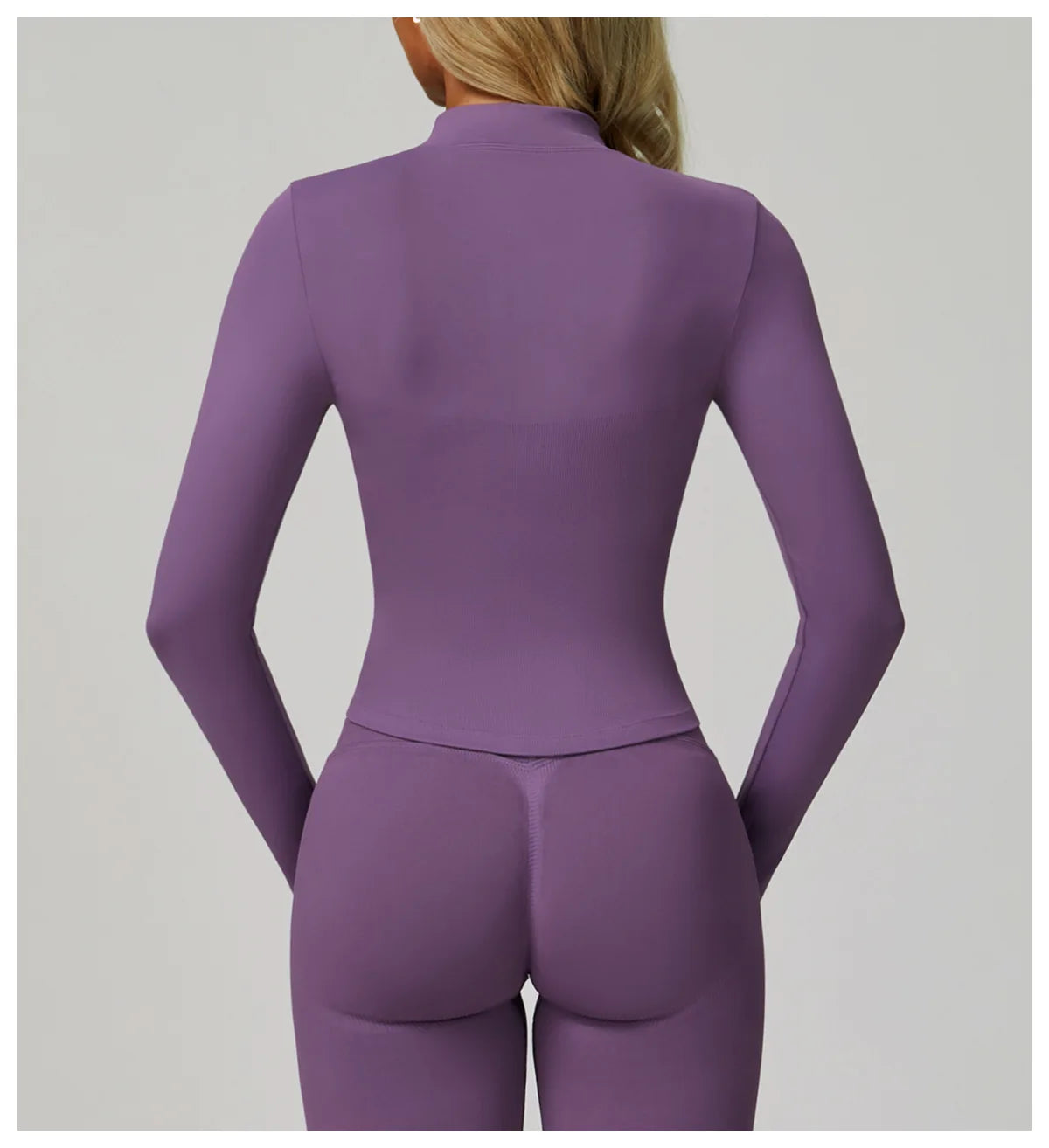 Seamless Outdoor Sports Long Sleeved Women Yoga Coat Quick Dry Zipper Cardigan Stand Up Collar Jacket Running Fitness Jacket Top