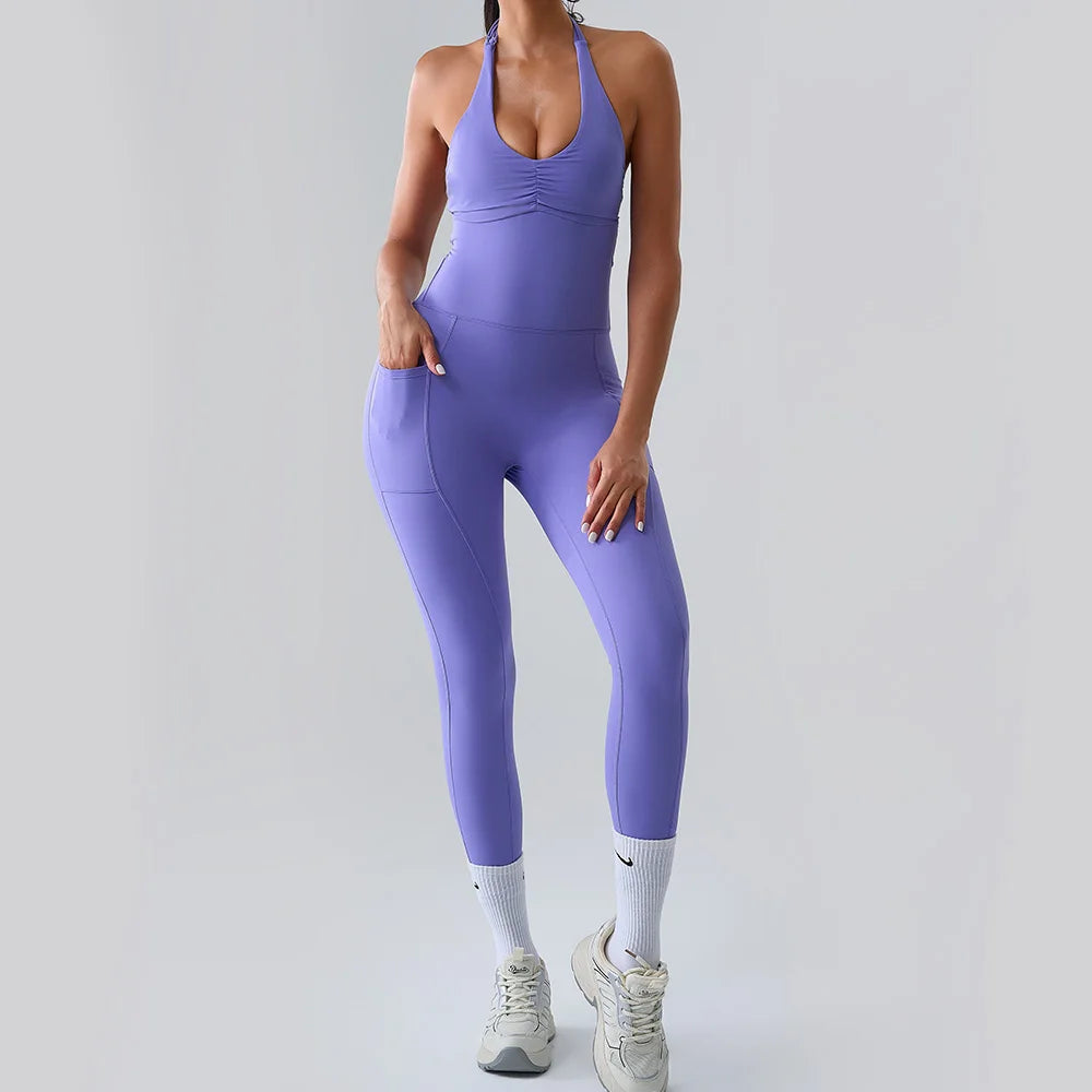 Workout Jumpsuit Sports Overalls Women Rompers Gym Clothing Running Tracksuit Fitness Gym Clothes Push Up Sportswear Yoga Set