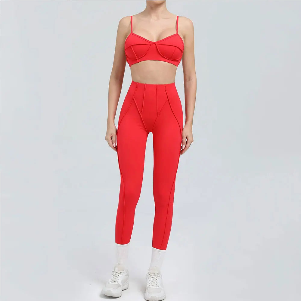 Women's Tracksuit 2 Pieces Seamless Yoga Set Workout Push Up Sportswear Gym Clothing High Waist Leggings Fitness Sports Suits