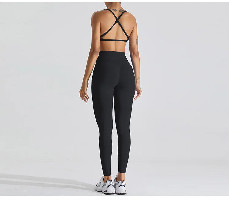 Seamless Soft Cross Back Women Sports Underwear Fitness Bra Tights Yoga Vest High Strength Shockproof Gym Sports Top Push Up Bra