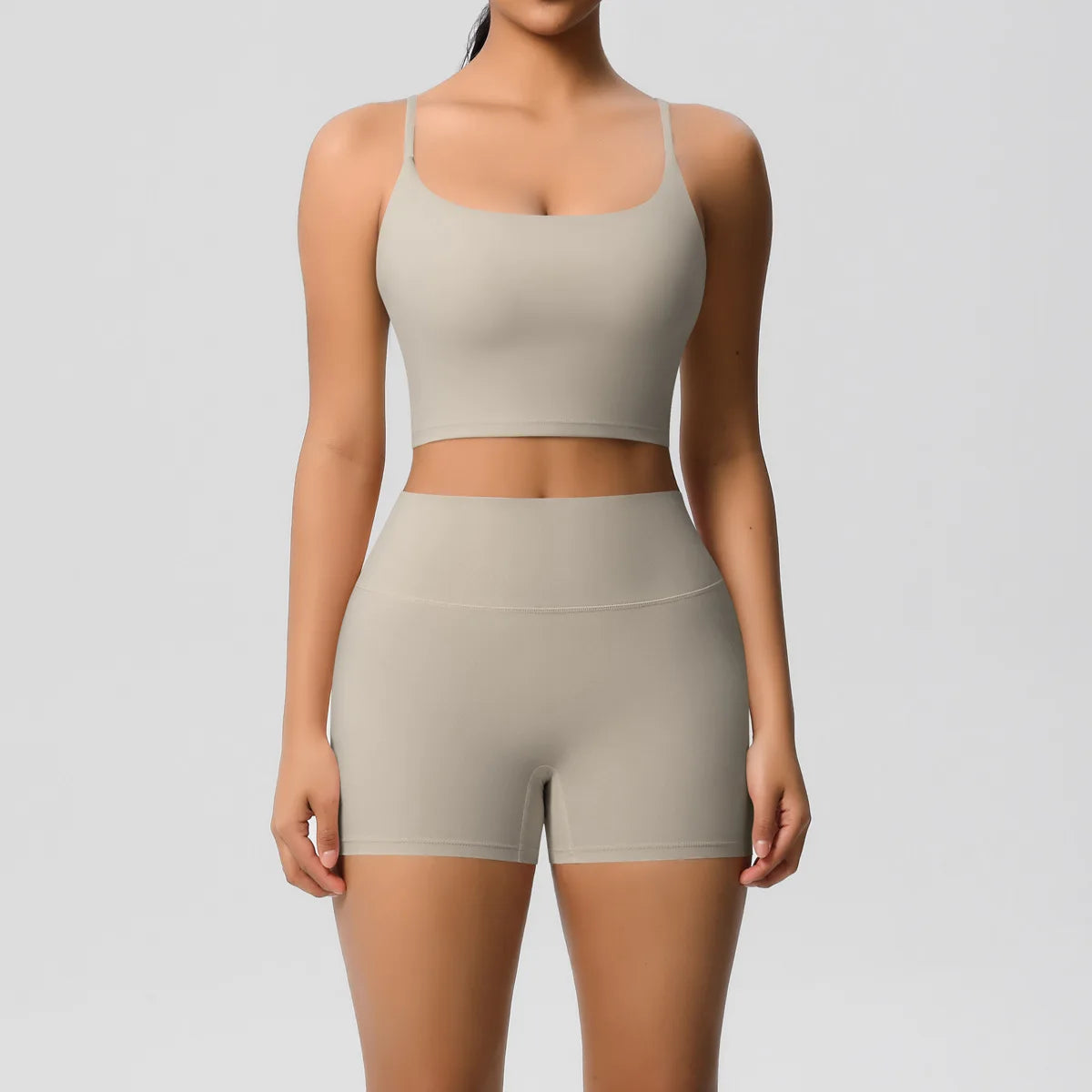 Yoga Sport Set Women Seamless Crop Top Bra Shorts Yoga Set Comfort Elastic Sportsuit Workout Outfit Fitness Gym Clothes