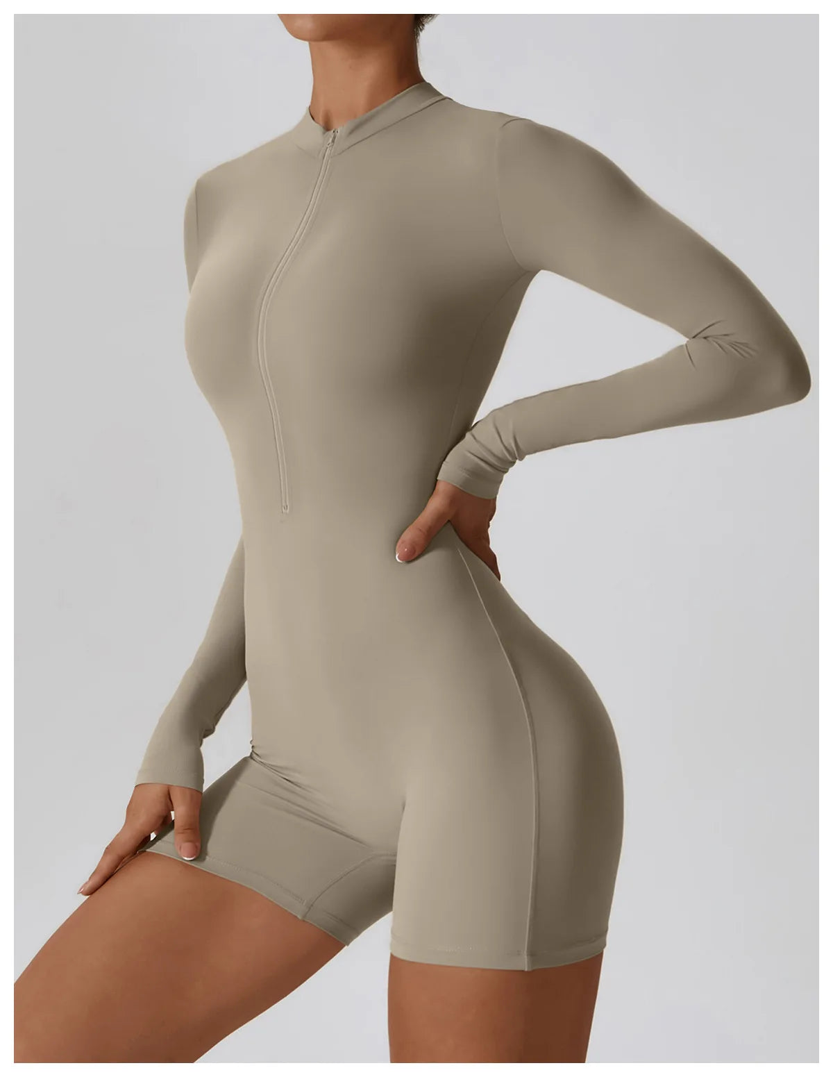 Zipper Long Sleeve Jumpsuits Women's Workout Tracksuit Sportswear Yoga Set Dance Fitness Bodysuit Sexy Gym Clothes Yoga Suit